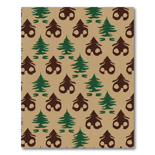 Retro Pine Tree Forest Duo Rug
