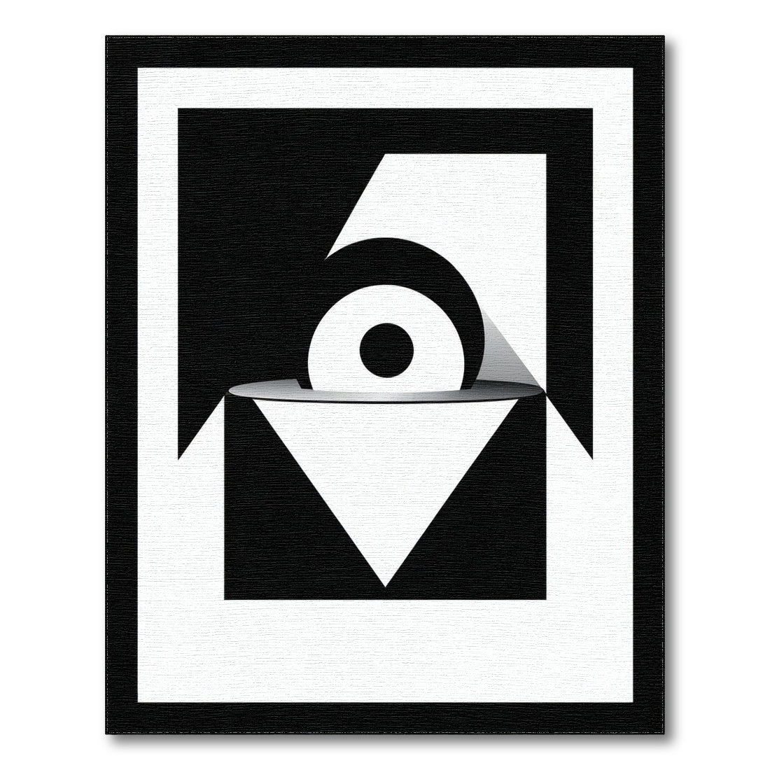 Bold Black White Geometric Area Rug