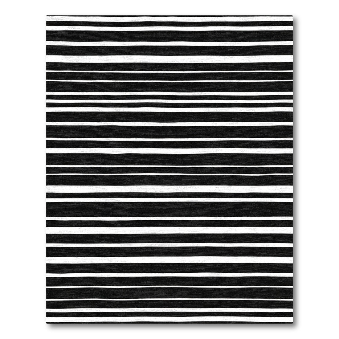 Bold Black White Hand Drawn Stripes Rug