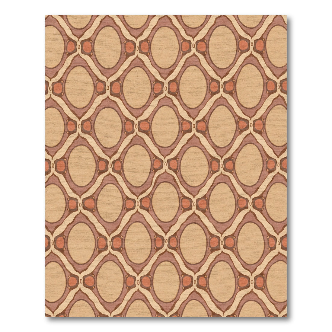 Earthy Tone Oval Interlocking Geometric Rug
