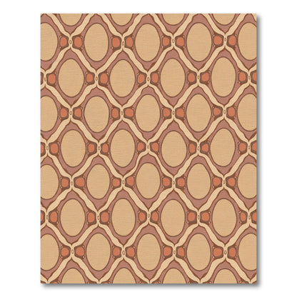 Earthy Tone Oval Interlocking Geometric Rug