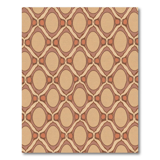 Earthy Tone Oval Interlocking Geometric Rug