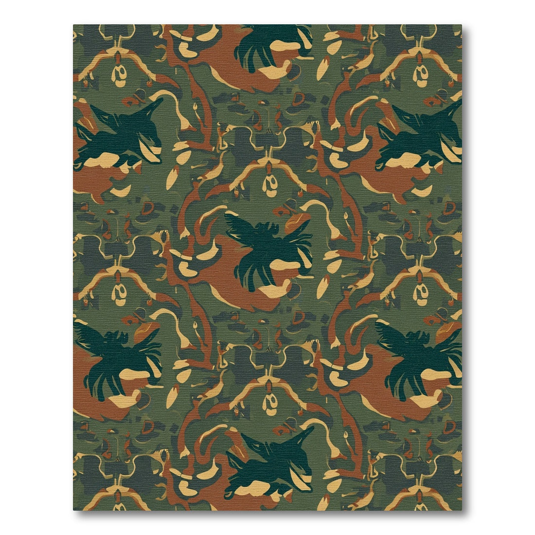 Camouflage Black Green Brown Eagle Harmony Rug