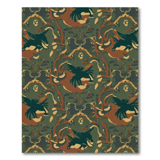 Camouflage Black Green Brown Eagle Harmony Rug
