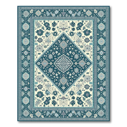 Blue Teal Persian Medallion No. 11 Area Rug