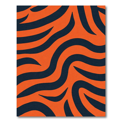 Bold Orange Wavy Stripe Rug