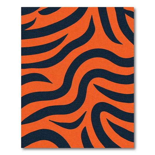 Bold Orange Wavy Stripe Rug