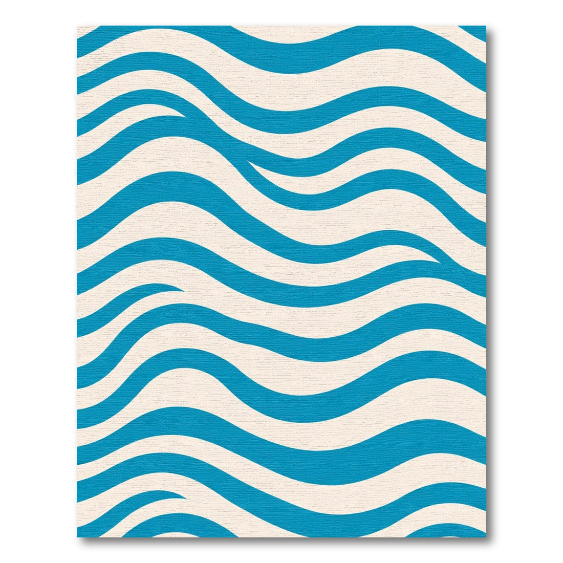 Turquoise Cream Wave Stripe Rug