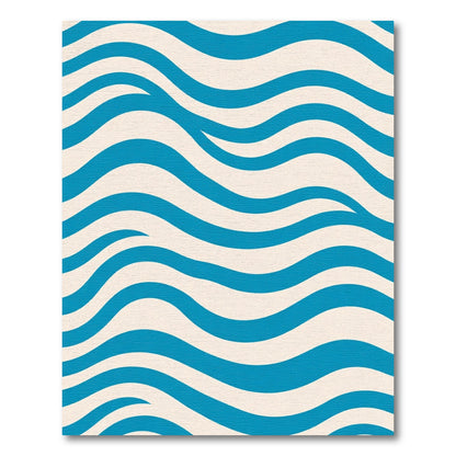 Turquoise Cream Wave Stripe Rug