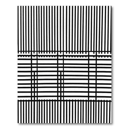 Modern Black White Intersecting Lines Rug