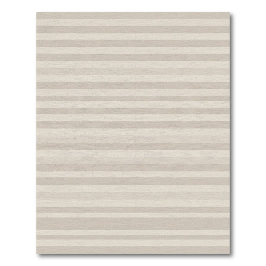 Neutral Beige Horizontal Stripe Rug