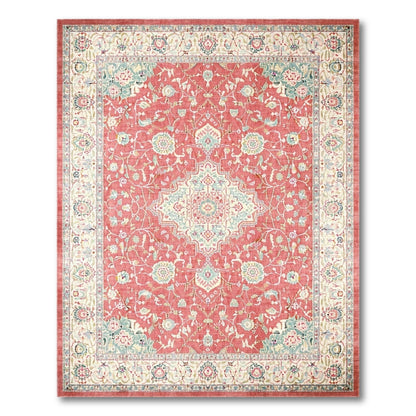 Red Persian Floral Medallion No. 26 Area Rug