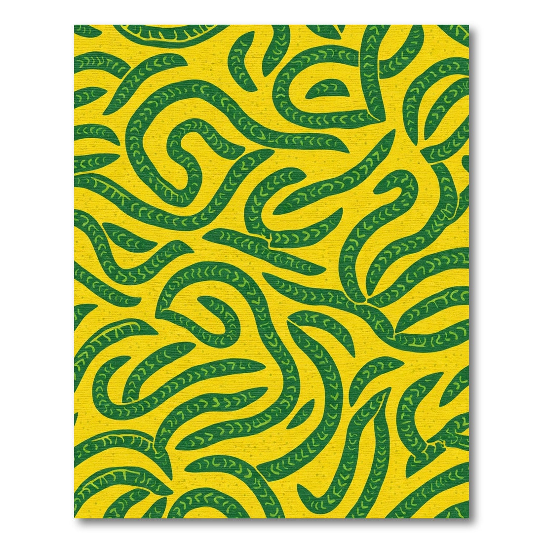 Yellow Green Wavy Stripe Medallion Rug
