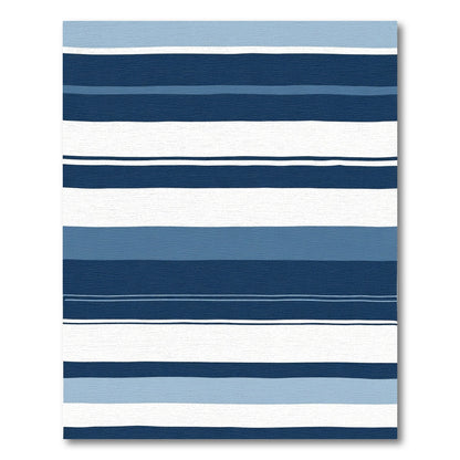 Deep Blue Tone Stripe Harmony Rug