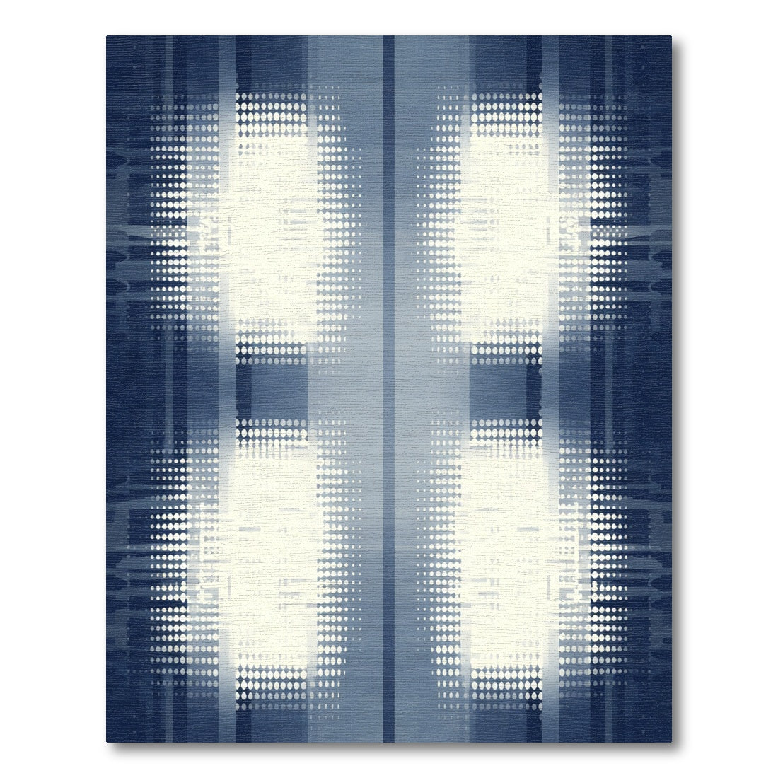 Abstract Halftone Blue Vertical Stripes Rug