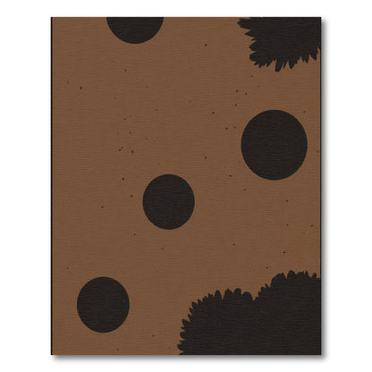 Brown Black Scattered Circles Foliage Rug