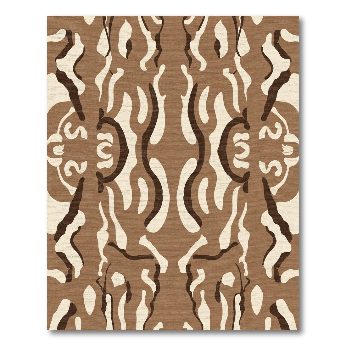 Abstract Brown Organic Flow Rug