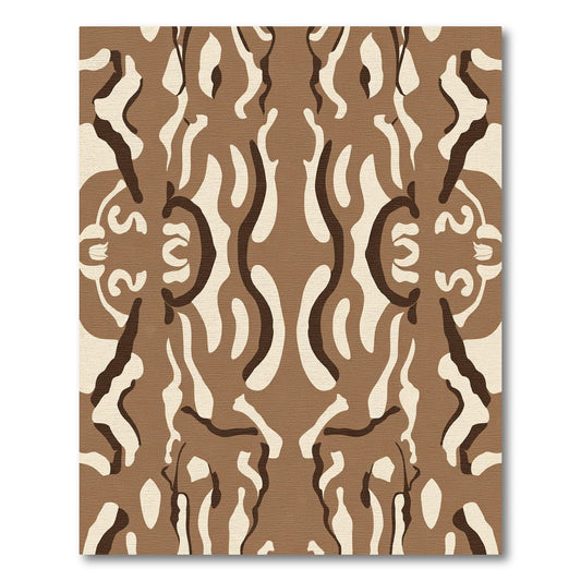Abstract Brown Organic Flow Rug