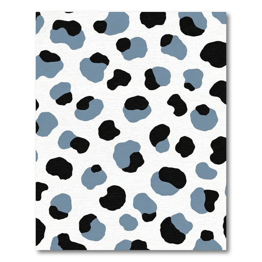 Blue Black Spotted Abstract Composition Rug
