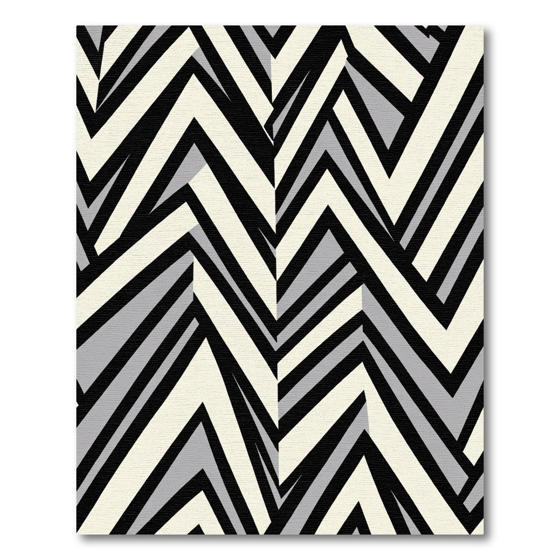 Monochrome Chevron Block Inlay Rug