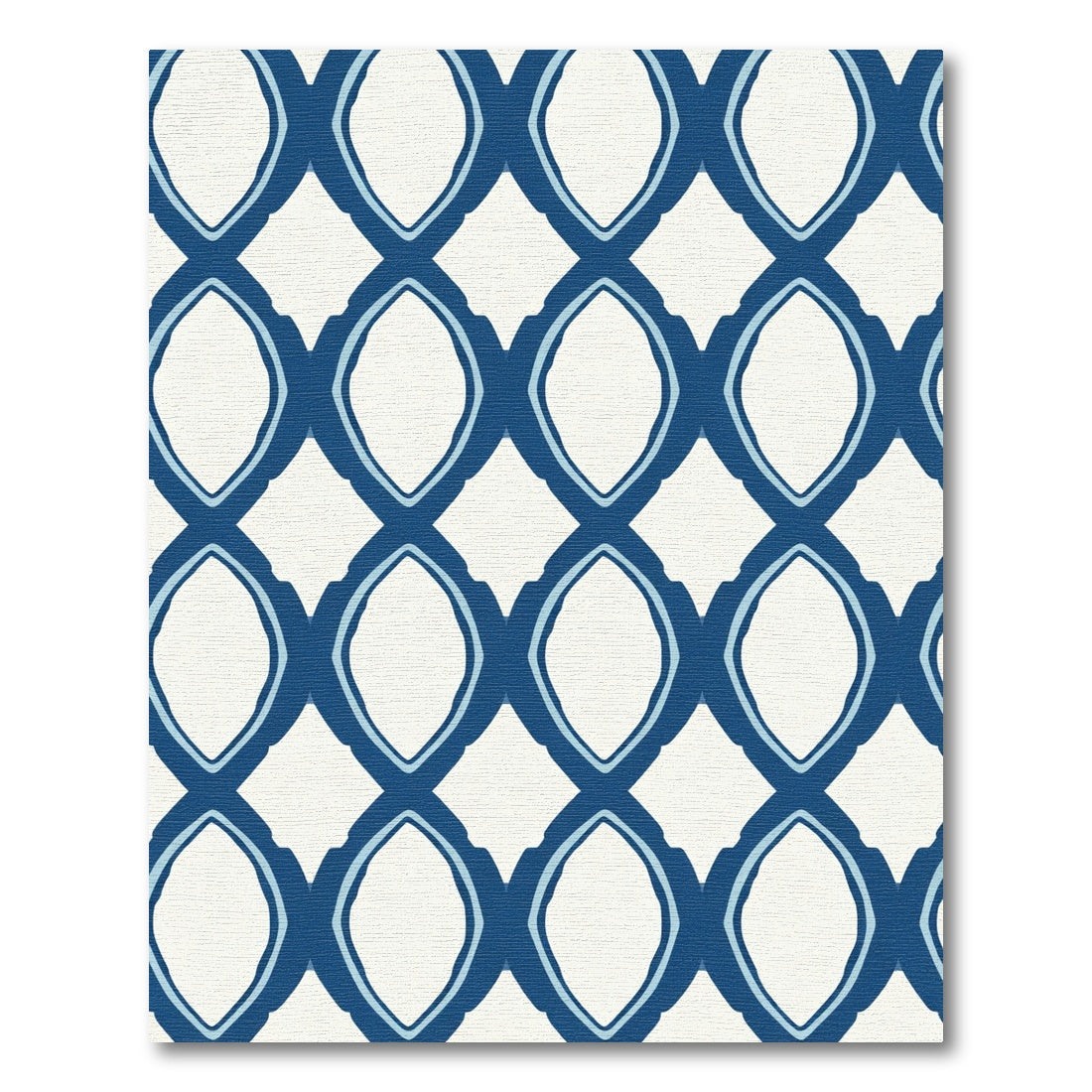 Classic Indigo Quatrefoil Lattice Rug