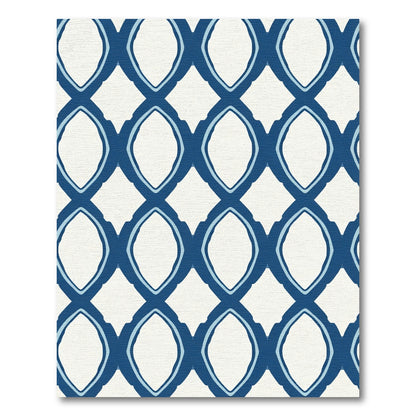 Classic Indigo Quatrefoil Lattice Rug