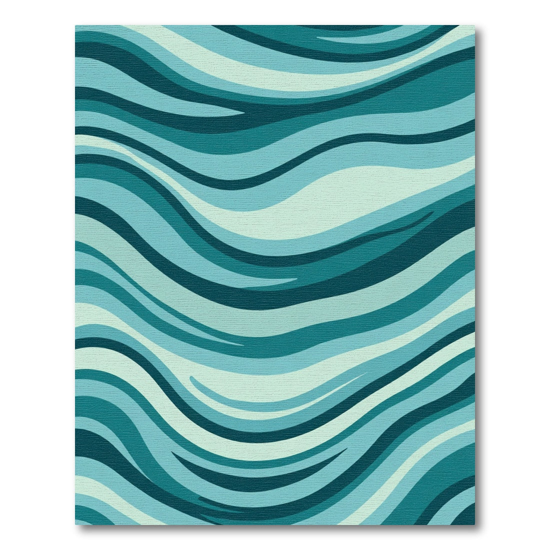 Abstract Teal Aqua Wave Flow Rug