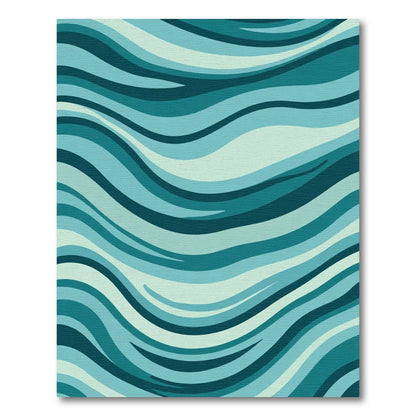 Abstract Teal Aqua Wave Flow Rug