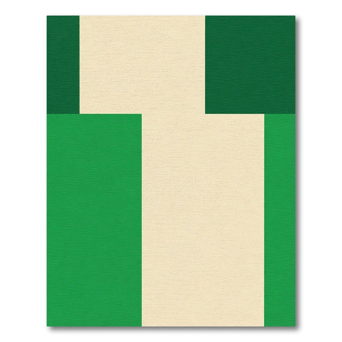 Geometric Cream Green Blocks Rug