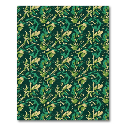 Deep Emerald Forest Camouflage Foliage Rug