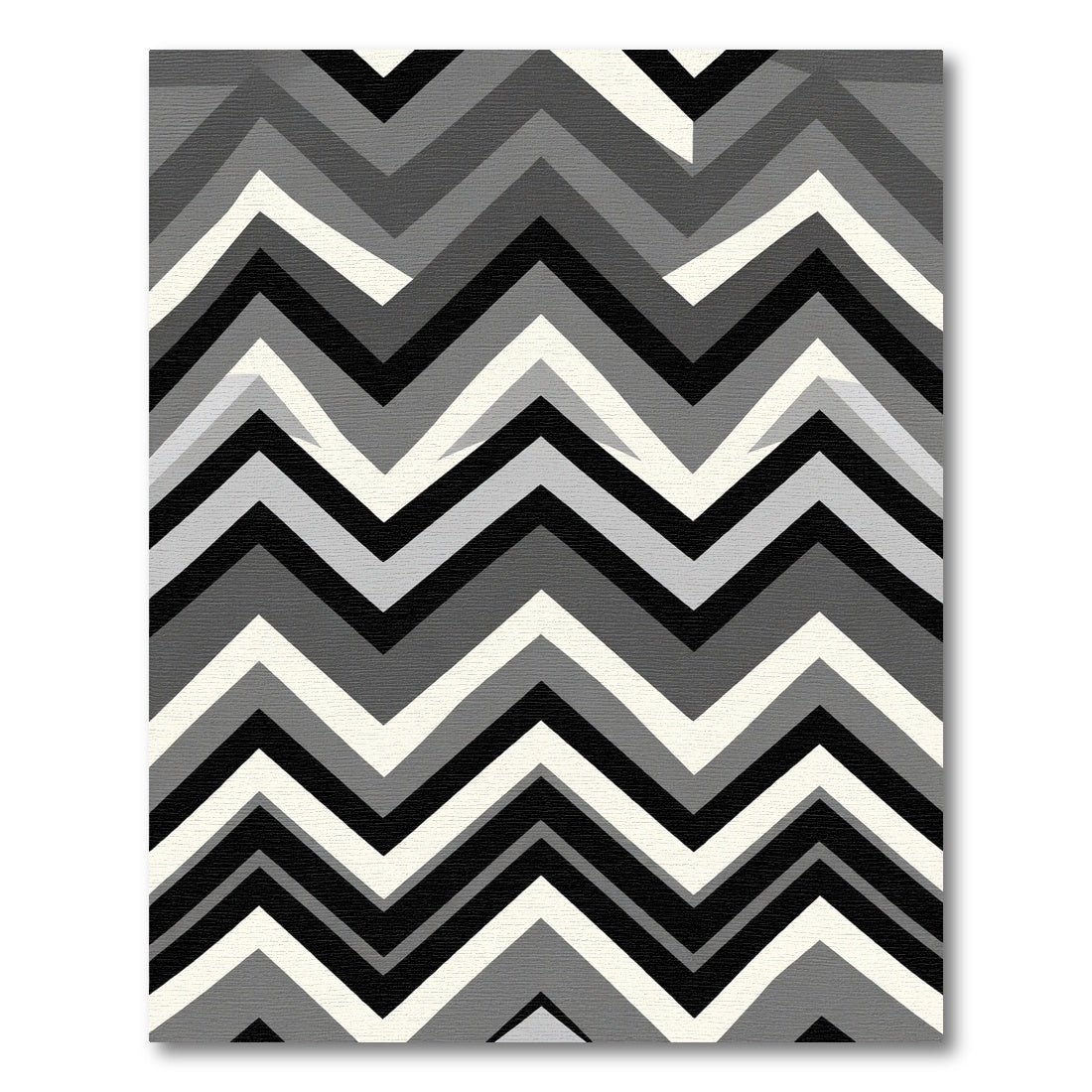 Monochromatic Gray Chevron Zigzag Rug
