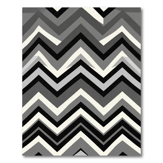 Monochromatic Gray Chevron Zigzag Rug