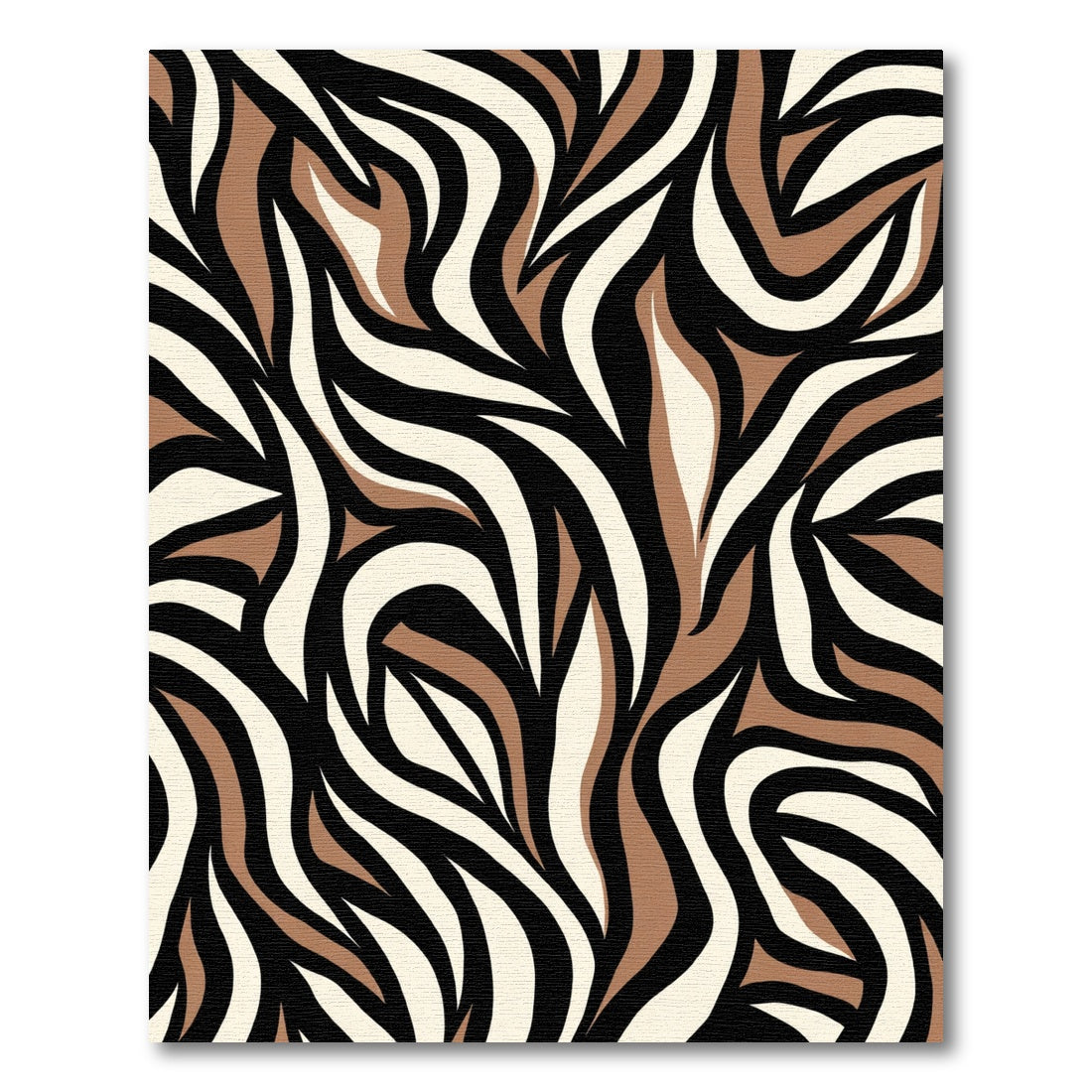 Bold Brown White Zebra Stripe Rug