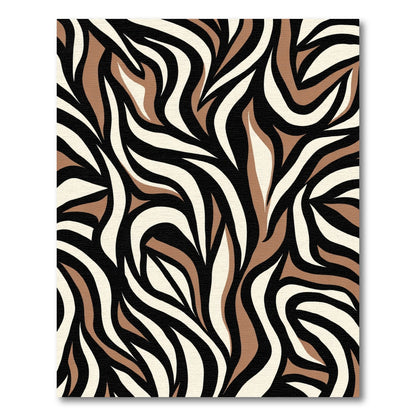 Bold Brown White Zebra Stripe Rug