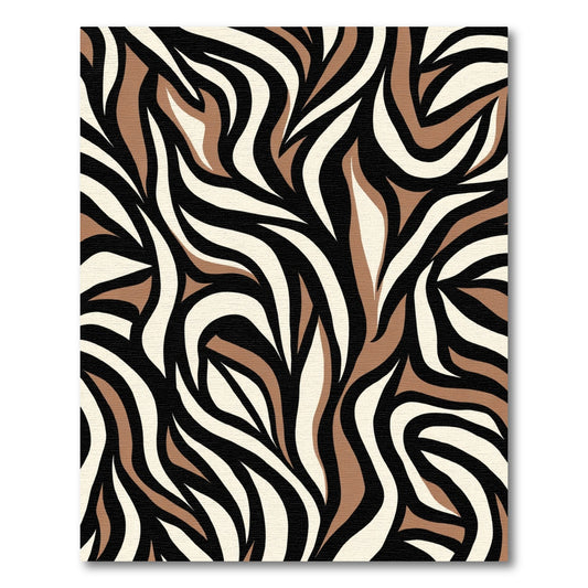 Bold Brown White Zebra Stripe Rug