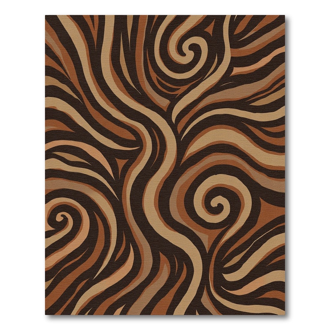Earthy Swirl Abstract Waves Rug