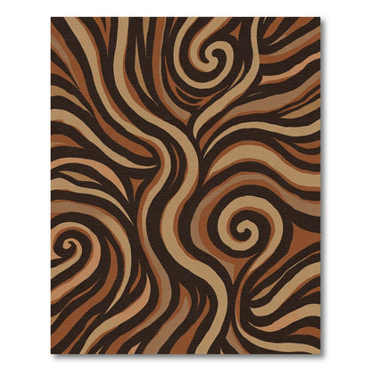 Earthy Swirl Abstract Waves Rug