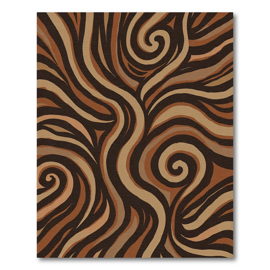 Earthy Swirl Abstract Waves Rug