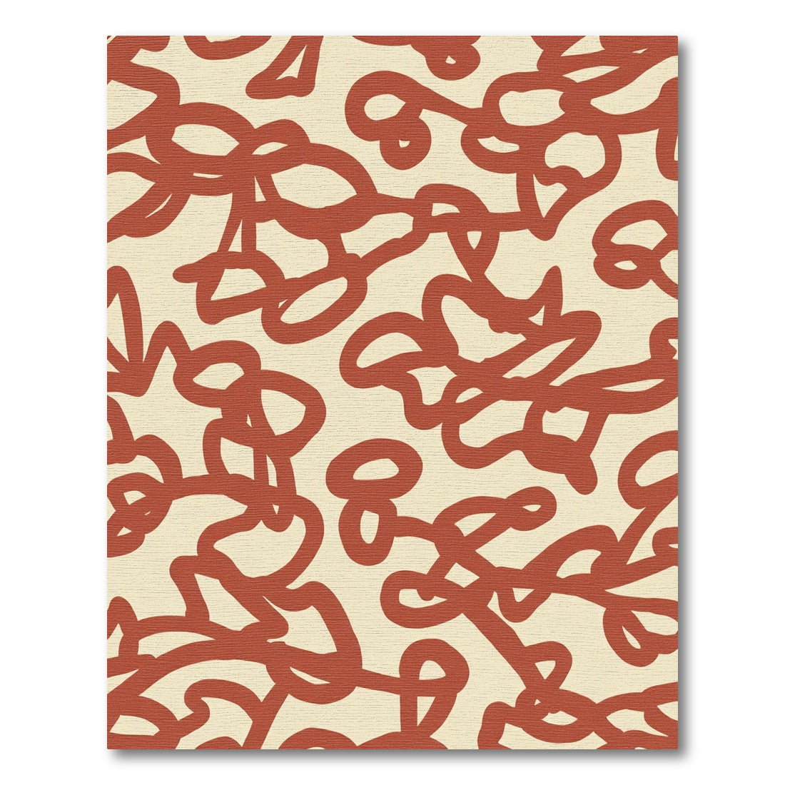 Terracotta Abstract Scribble Swirl Rug