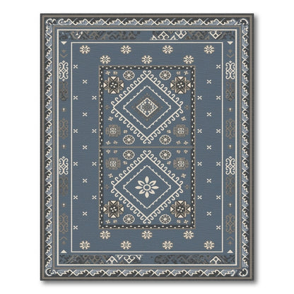 Blue Heritage Tribal Blue and Teal Area Rug