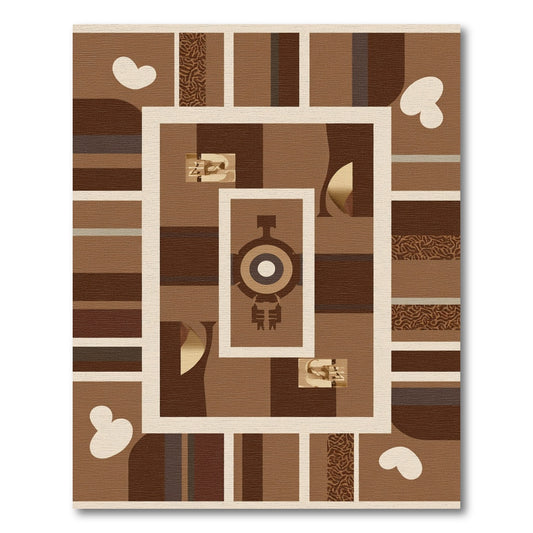 Brown Abstract Geometric Shapes Rug
