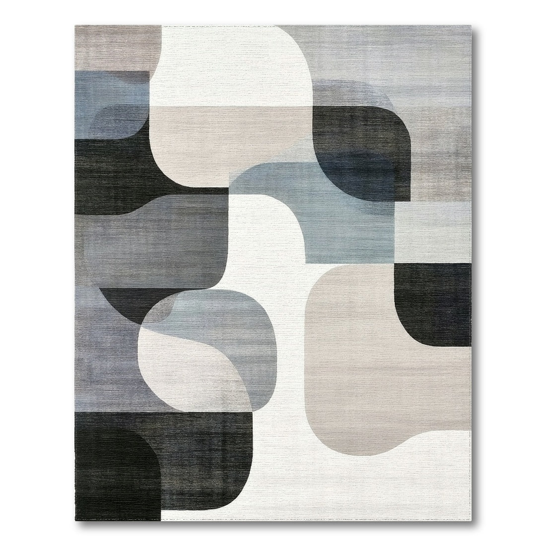 Shapes Grey Abstract Shapes Area Rug