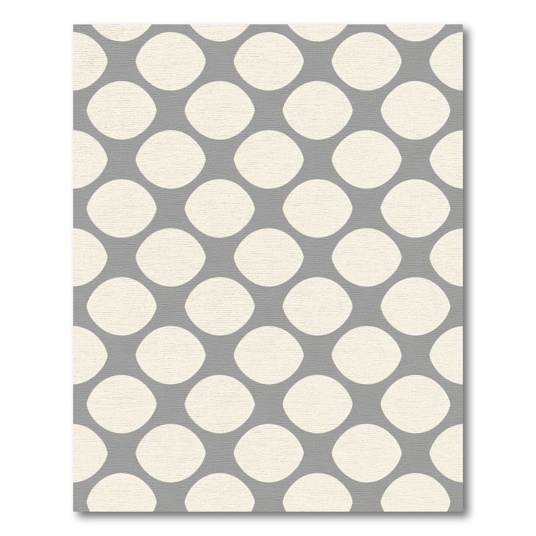 Soft Gray Cream Polka Dot Overlay Rug