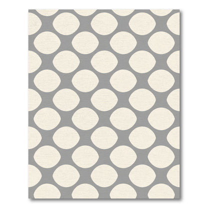 Soft Gray Cream Polka Dot Overlay Rug