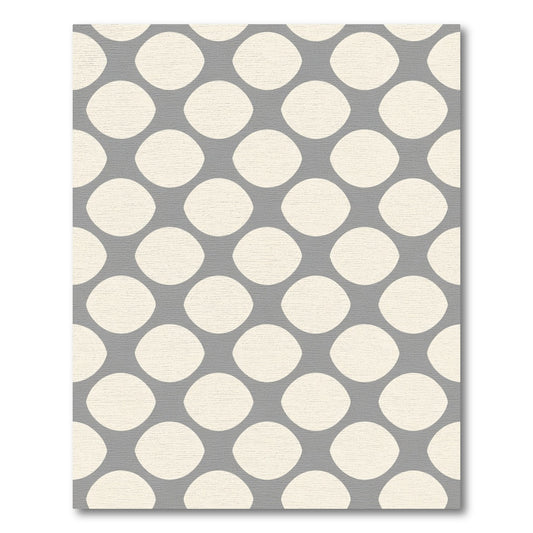 Soft Gray Cream Polka Dot Overlay Rug