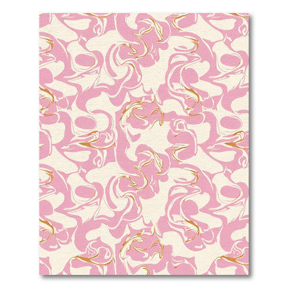 Pink Cream Swirl Abstract Flow Rug