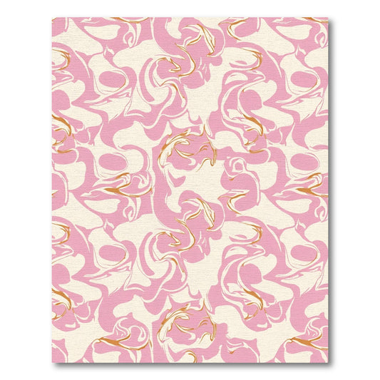 Pink Cream Swirl Abstract Flow Rug