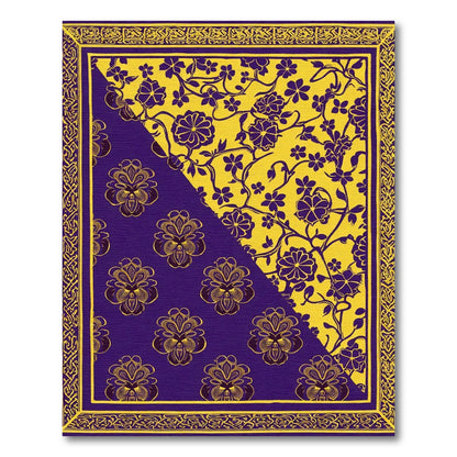 Vibrant Purple Yellow Floral Split Rug
