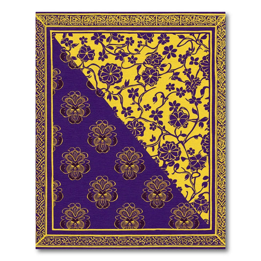 Vibrant Purple Yellow Floral Split Rug