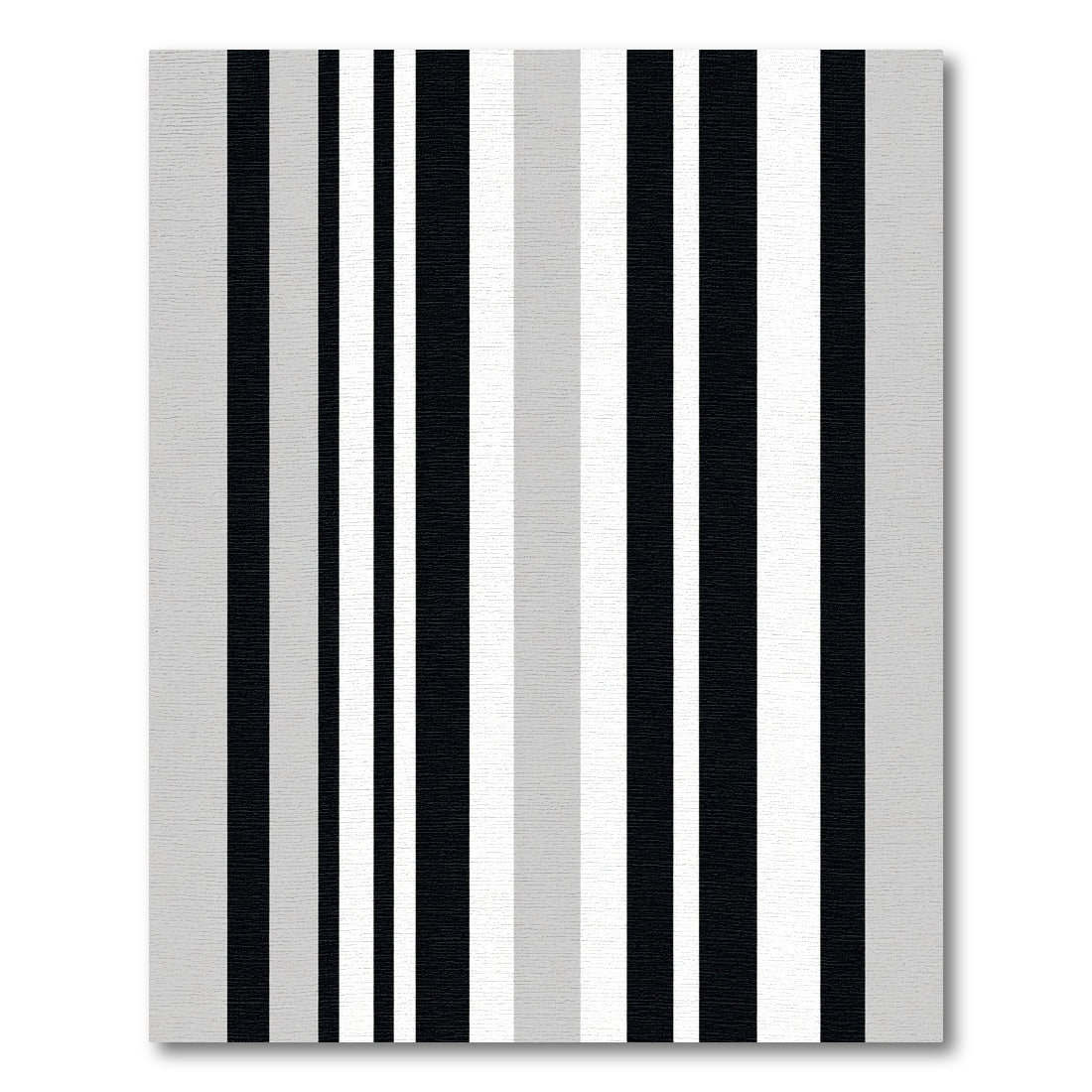 Modern Black White Gray Stripe Rug